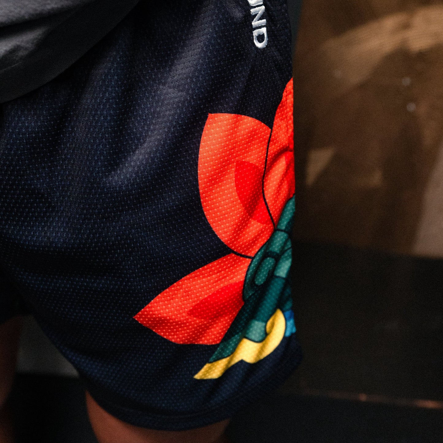 Dancheong Mesh Shorts in Dark Cyan