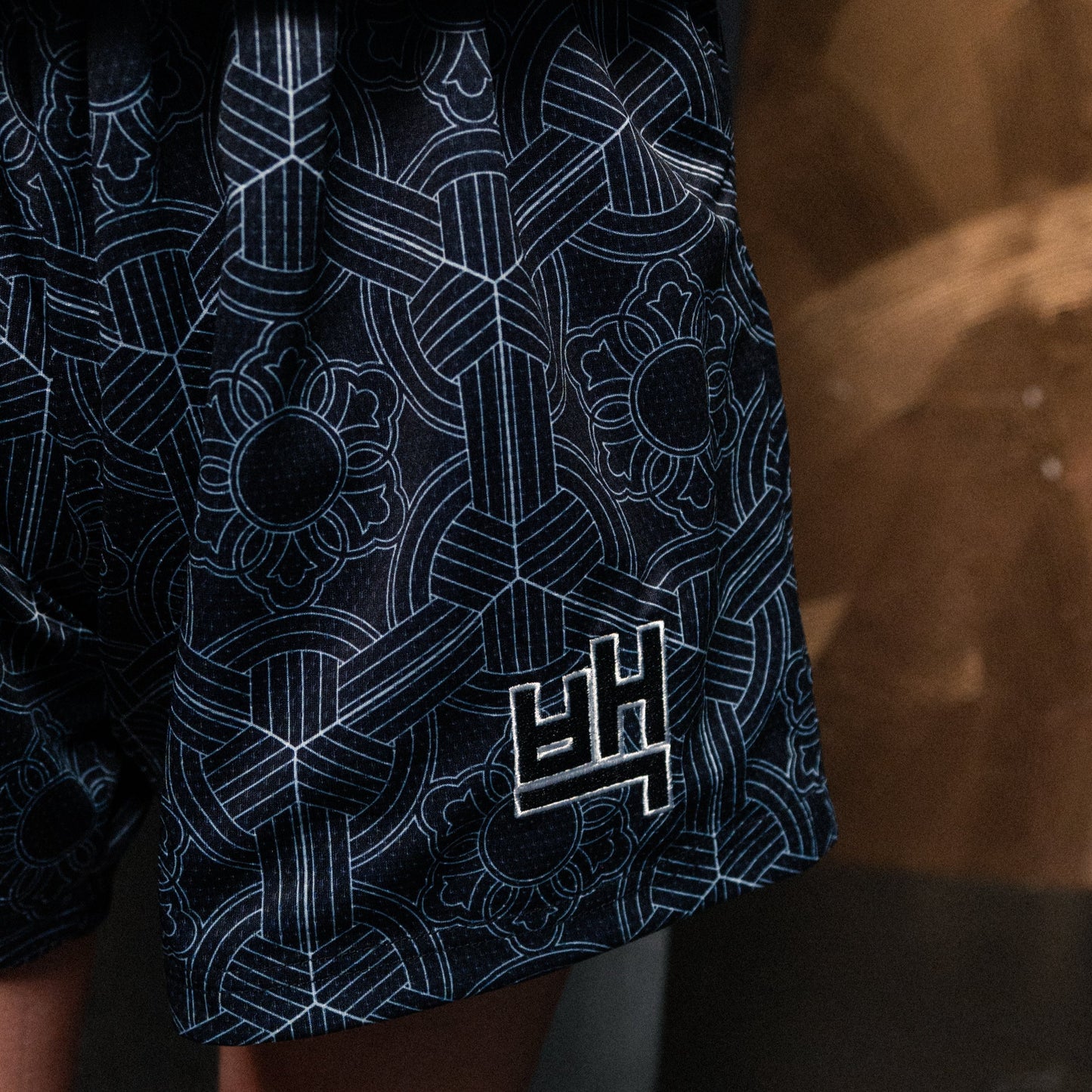 Dancheong Mesh Shorts in Black