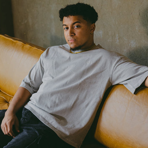 Staples Boxy Tee in Acid-wash Limestone