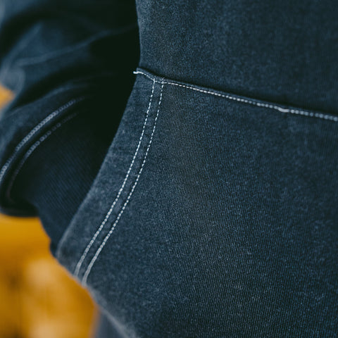 Staples Hoodie in Acid-wash Black & Contrast Stitching
